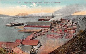 Everett Washington~Shipping Scene along Waterfront~Cargo in Yard~c1910 Postcard