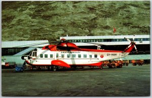 Helicopter Sikorsky S-61N of Greenlandair AT Sondre-Stromfjord DY-HAH Postcard