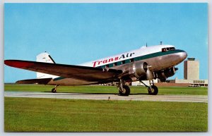 Airplane Postcard Transair Airlines Douglas DC-3 EI19