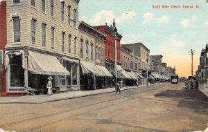 Canton Illinois South Main Street Vintage Postcard AA33168