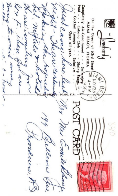 Florida  Miami Beach The Lombardy Hotel