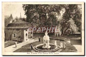 Old Postcard The entrance of a station of Justice