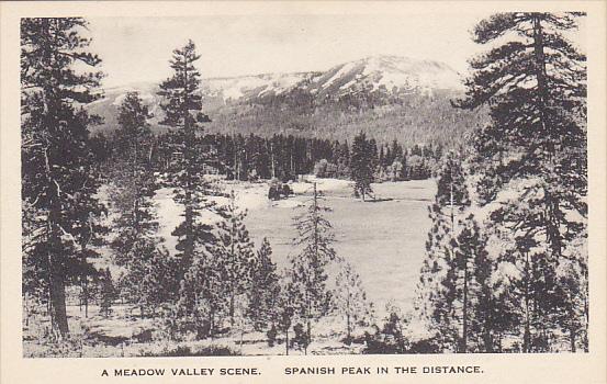 Meadow Valley Scene Spanish Peak In Distance California Albertype