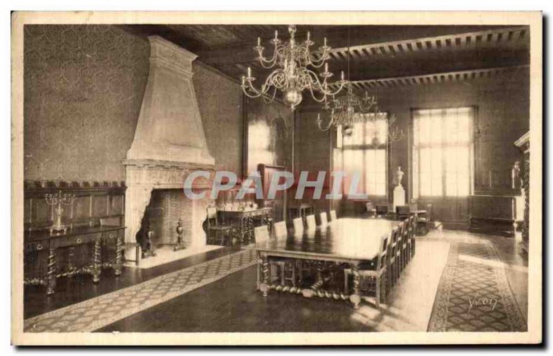 Old Postcard Chateau de Vizille the dining room