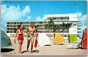 Yankee Clipper Gill Hotel Fort Lauderdale Florida FL Overlooking Sands Postcard