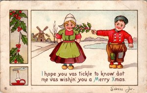 Christmas Dutch Boy and Girl BIN