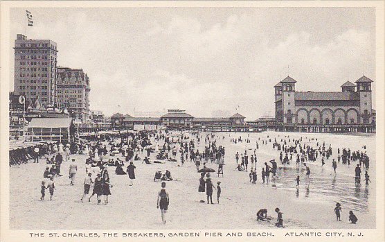 New Jersey Atlantic City The St Charles The Breakers Garden Pier and Beach Al...