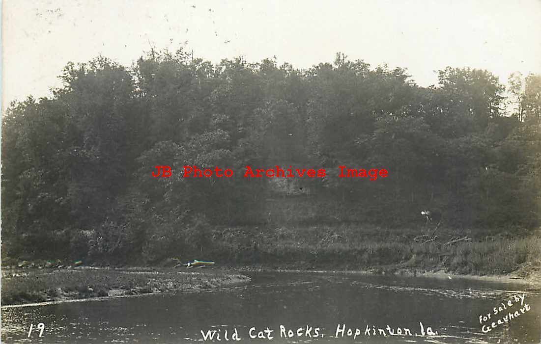 IA, Hopkinton, Iowa, RPPC, Wild Cat Rocks, 1912 PM, Gearhart Photo No