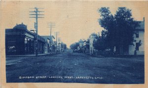 J27/ Lafayette Colorado RPPC Postcard c1910 Simpson St Stores West 156