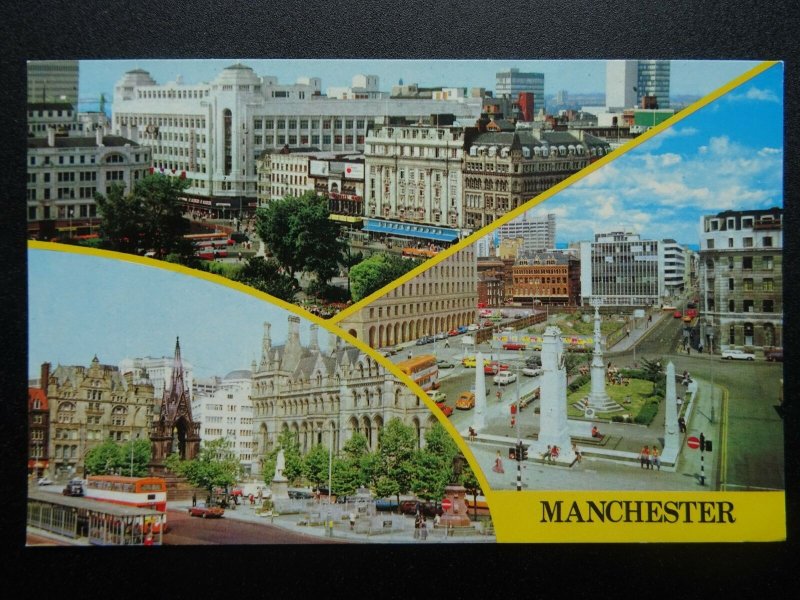 Manchester CITY x 3 IMAGE MULTIVIEW c1970's Postcard