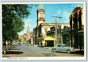 Oamaru New Zealand Postcard Thames Street c1950's PPL Hastings Vintage