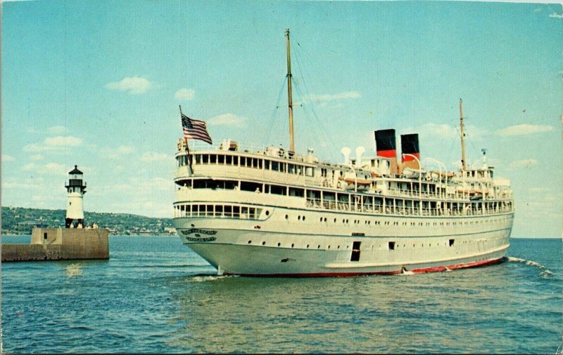 South American Passenger Boat Ship Postcard VTG UNP Vinage Unused Chrome 