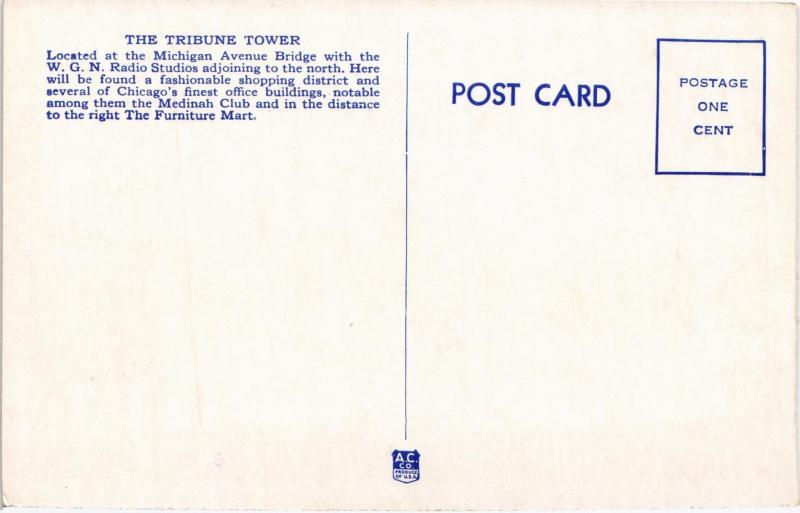 TRIBUNE TOWER CHICAGO ILLINOIS