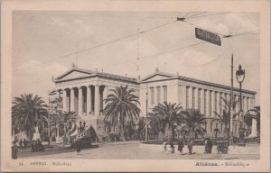 Postcard Athens Greece Library