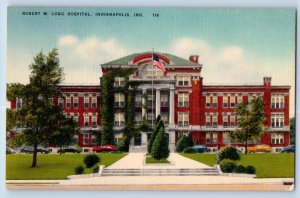 Indianapolis Indiana IN Postcard Robert W Long Hospital Building Front View 1940