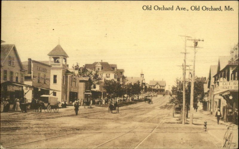 Old Orchard Beach ME Street Scene Bldgs 1911 Used Postcard