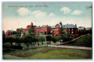 c1910's Connecticut School For Boys Building Panoramic View Meriden CT Postcard 
