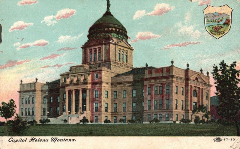 Vintage Postcard State Capitol Building Historical Landmark Helena Montana MT