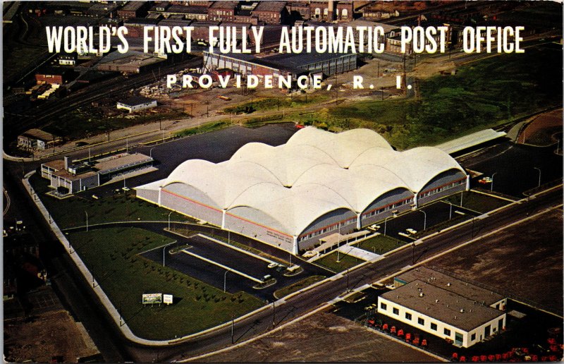 Providence RI World's First Fully Automated Post Office Postcard unused 1960s