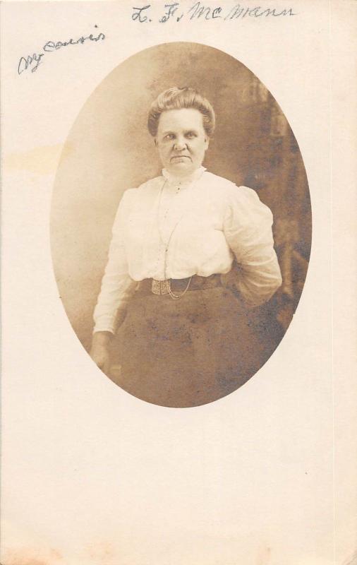 D55/ near Coleridge Nebraska Ne Real Photo RPPC Postcard Woman McMann