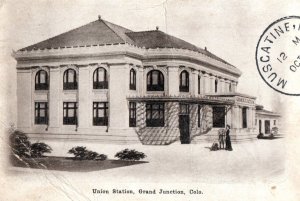C 1900-05 Union Station Train Depot Grand Junction Colorado Postcard F47