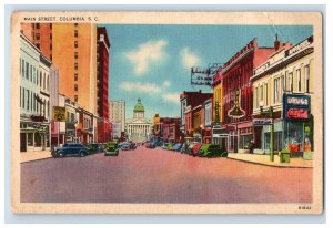 Vintage Main Street, Columbia SC. Postcard F114E