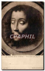 Old Postcard The Master of St. Gudule Head of Saint John the Baptist Museum B...