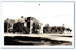 c1920's High School & Gymnasium Building View Gaylord MI RPPC Photo Postcard