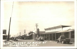 Tombstone Arizona AZ Main St. Old Truck & Cars Real Photo Postcard