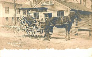 Bradford NH S. Sawtell Harness Maker Horse & Wagon Real Photo Postcard