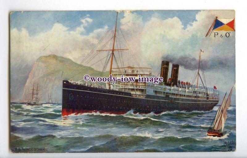 LS1194 - P&O Liner - Macedonia - artist Tucks Celebrated Liners postcard