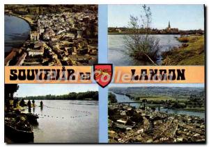 Modern Postcard Langon Vue Generale The Banks of the Garonne fishing shad