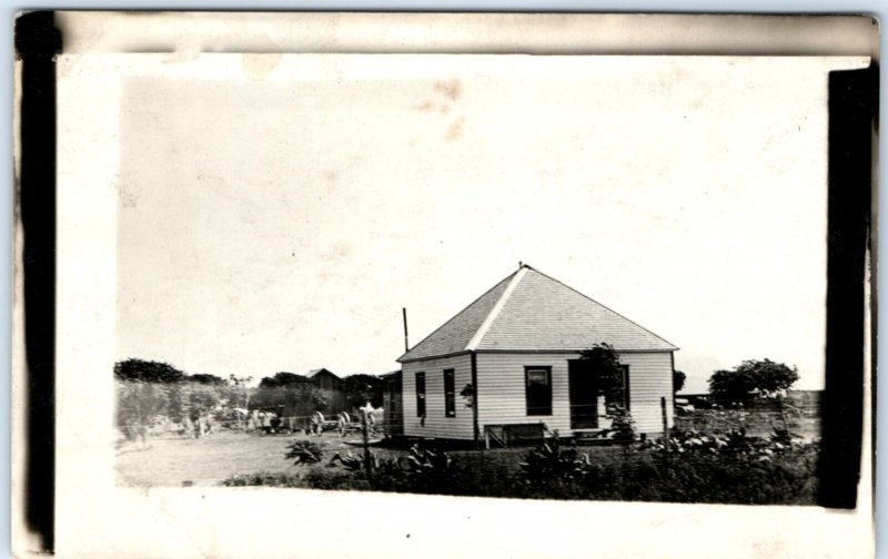 c1910s Cute Small House Homestead Farm RPPC Self Sufficient Real Photo Grid A135