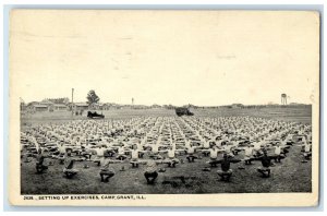 1919 Setting Up Exercises Camp Grant Illinois IL Antique Posted WW1 Postcard