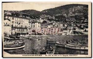 Old Postcard Villefranche Sur Mer a corner and Port St. Peter Chapel