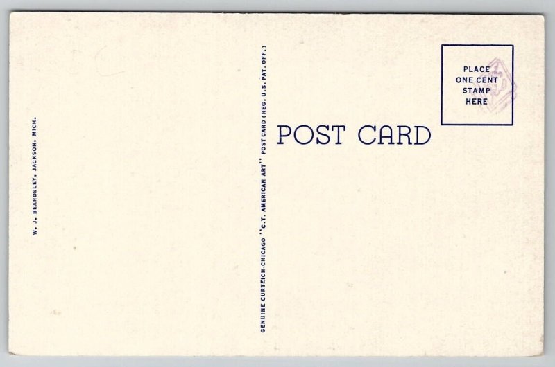 Jackson MI Reynolds Building Michigan Postcard C50