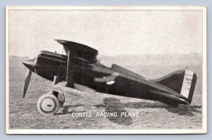 K1/ Interesting Postcard c1920s Curtis Airplane Racing Dayton Ohio Races 385