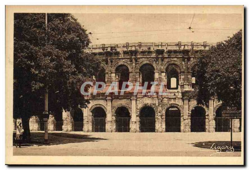 Postcard Old Nimes Les Arenes