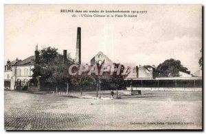 Old Postcard Reims in its bombardment of years clement The factory and the St...