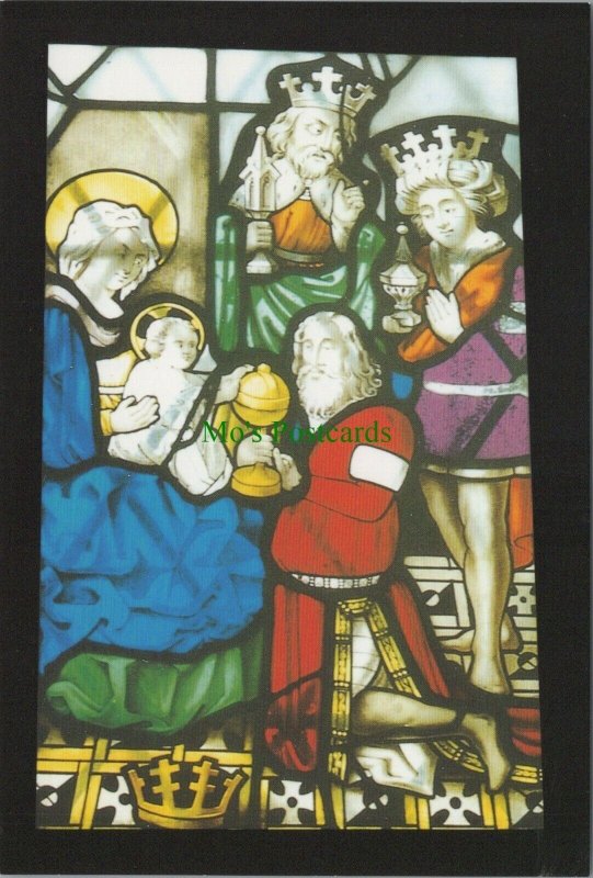 Yorkshire Postcard - Stained Glass, St Oswald's Church, Askrigg   RR10379 