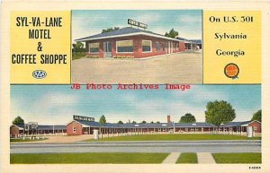 GA, Sylvania, Georgia, Syl-Va-Lane Motel, Restaurant, MultiView,Ahrens No E12324