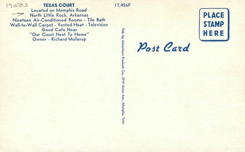 Advertisers Products North Little Arkansas Texas Court roadside Postcard 9862