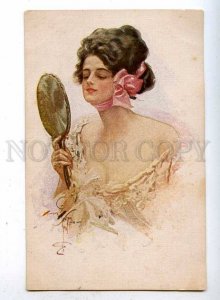 187122 Vanity BELLE Mirror by Harrison FISHER old RUSSIAN RARE