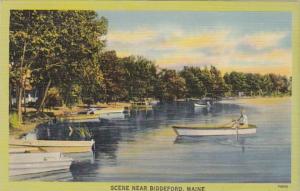 Maine Boating Sceene Near Biddeford 1941