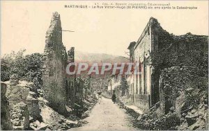 Old Postcard Martinique rue Victor Hugo (St Pierre) six years after the disaster