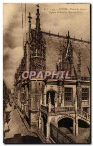 Old Postcard Rouen Gable courthouse stairs Street and the Jews