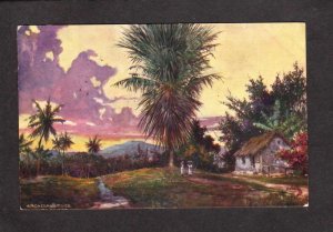 Jamaica Arcadia Painting Palm Tree Tuck's Raphael Tuck & Sons Oilette Po...