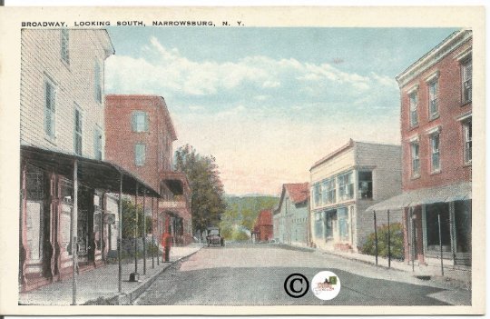Broadway Looking South Narrowsburg New York Tichnor Brothers, Inc. Vintage