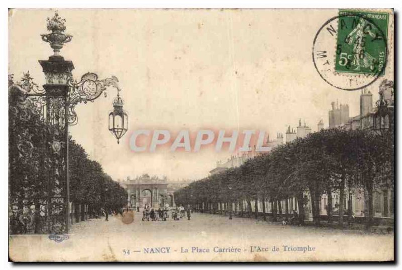 Old Postcard Nancy Place Career Arc Triomphe