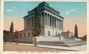 USA Washington D.C House of the Temple Scottish Rite Vintage Postcard 07.39